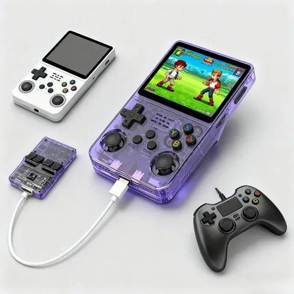 Console rétro portable R36S 64GB/128GB Linux écran IPS 3,5 pouces console de jeux à main